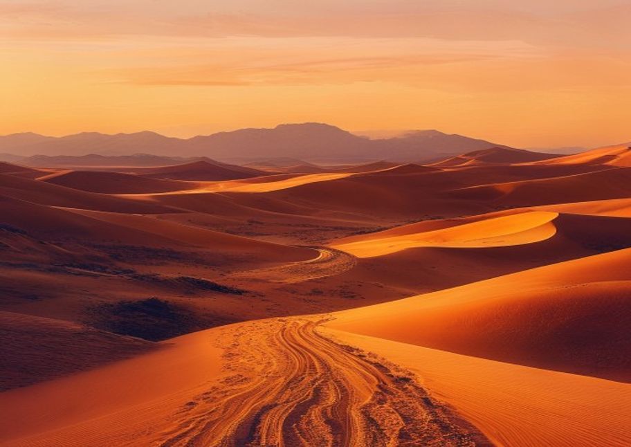 Paysage du Maroc à la lumière dorée